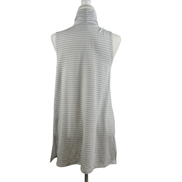 Garnet Hill Striped Turtleneck Tunic Top Sleeveless Small Tencel Preppy Office - Picture 6 of 12